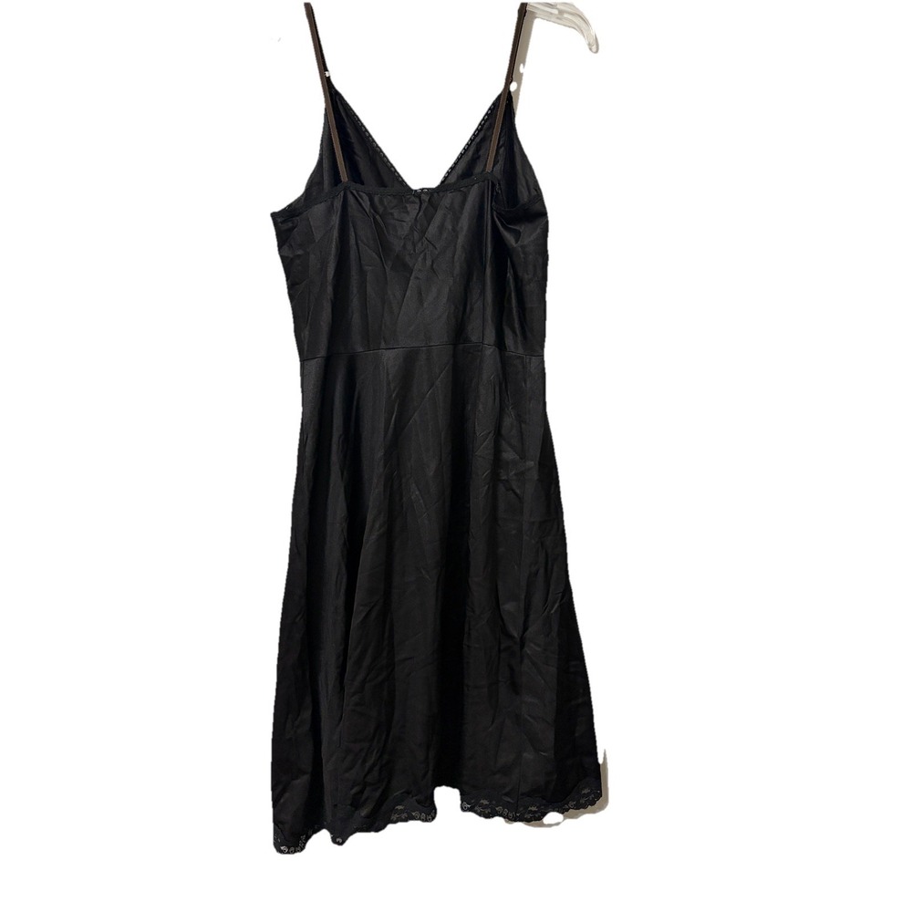 Black Nylon Full Slip Size Small Lace and Picot Trim Aline